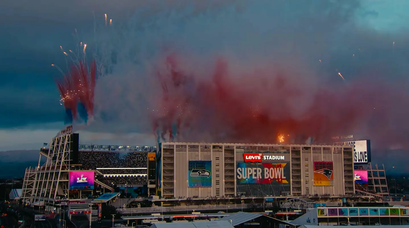 Levi's Stadium Santa Clara, San Francisco, durante el Haltime Show de la Super Bowl de 2026.